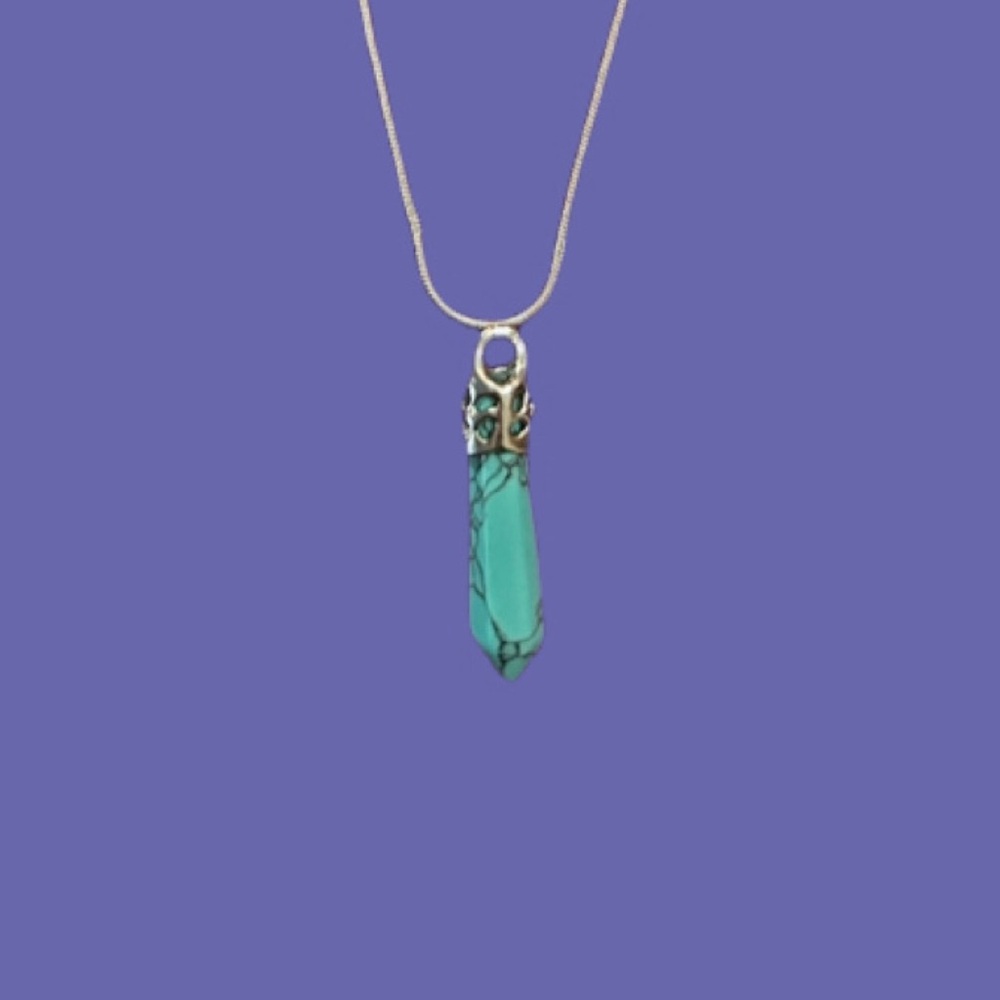 Turquoise stone Hexagon Pendant
